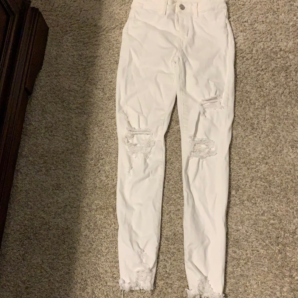 White ripped skinny jeans